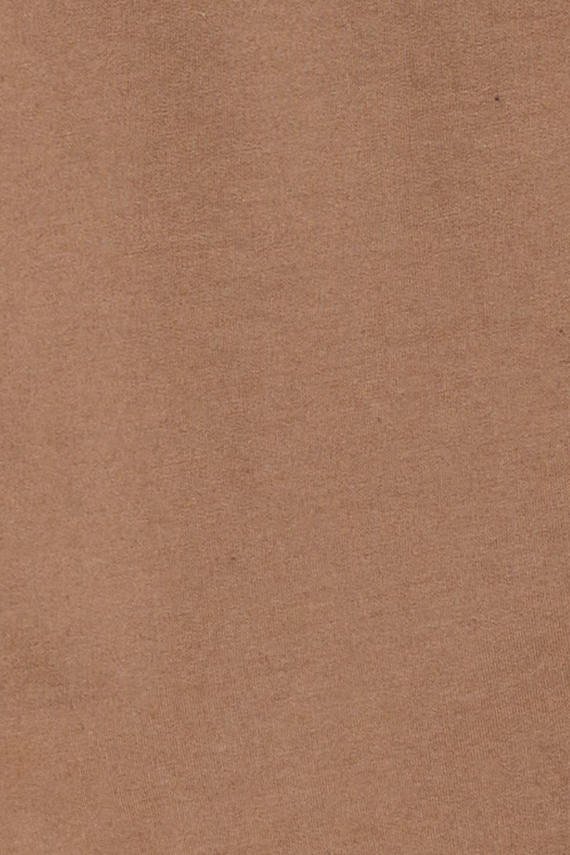 Brown Fleece Hoodie Splice Long Sleeve For Women By You And All