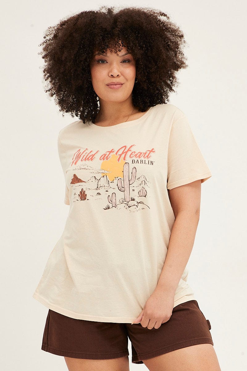 NUDE Graphic T Shirt Short Sleeve Crew Neck
