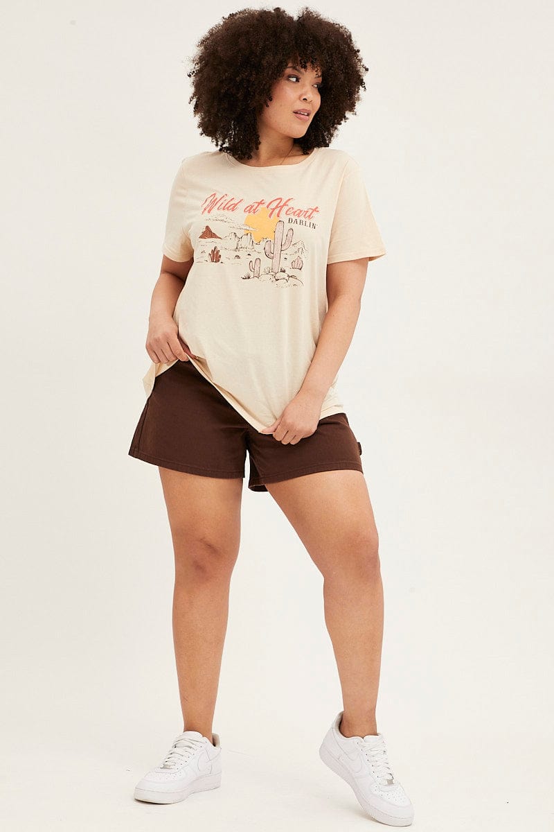 NUDE Graphic T Shirt Short Sleeve Crew Neck