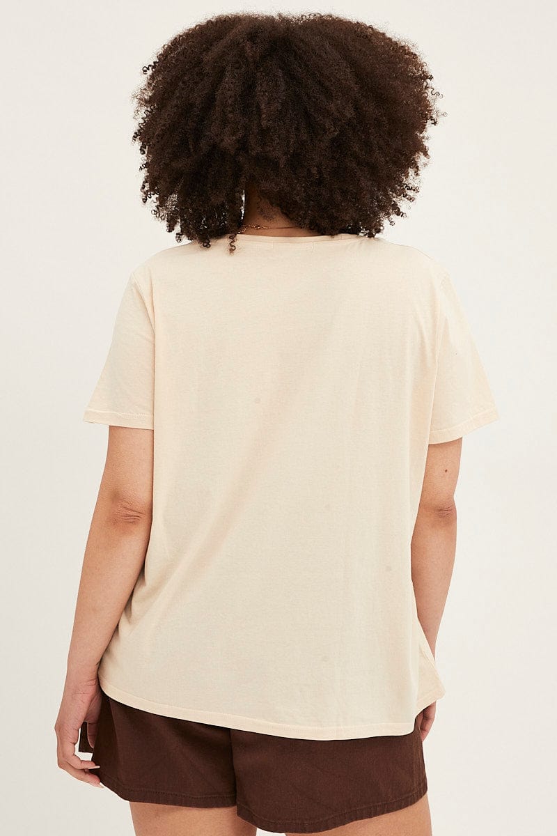 NUDE Graphic T Shirt Short Sleeve Crew Neck