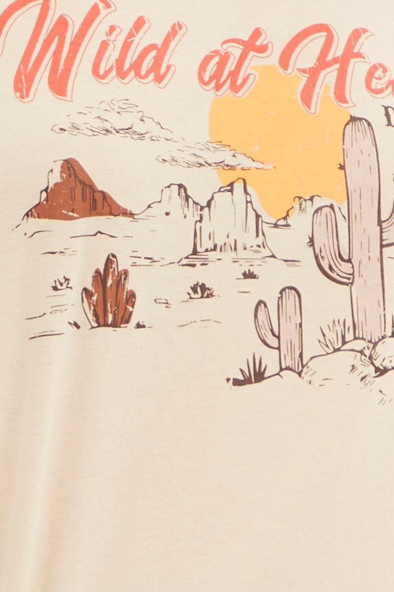 NUDE Graphic T Shirt Short Sleeve Crew Neck
