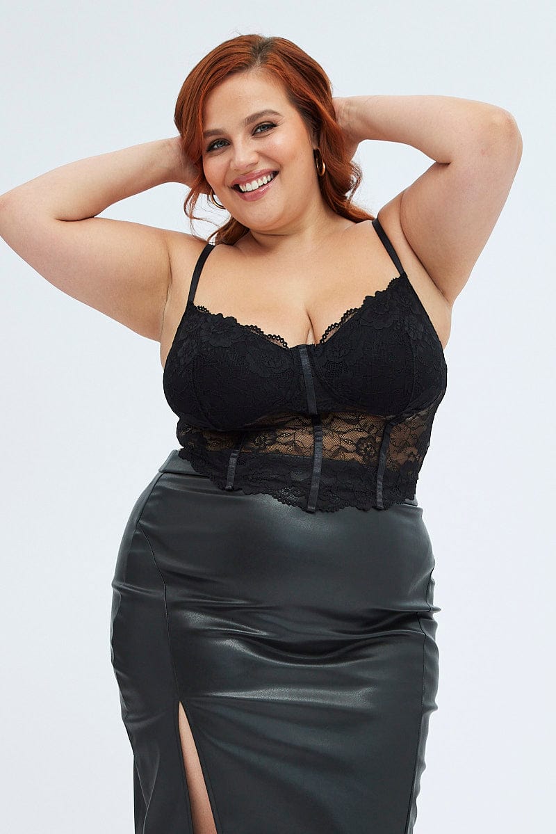 Black Corset Top Lace for YouandAll Fashion