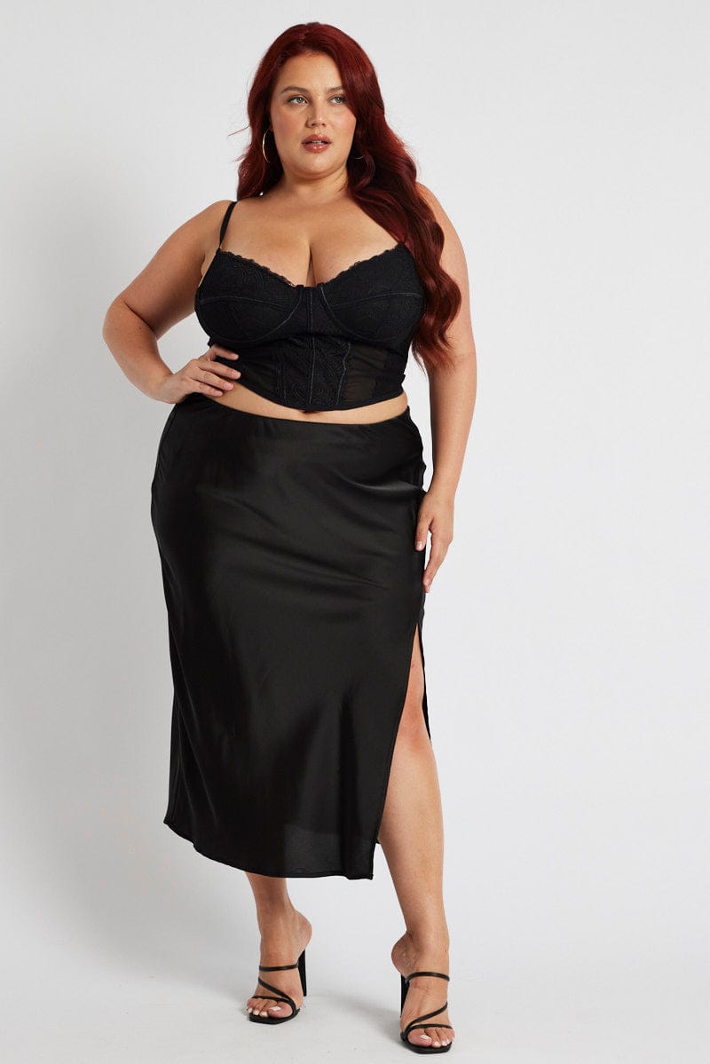Black Lace Top Sleeveless Sweetheart Neckline for YouandAll Fashion