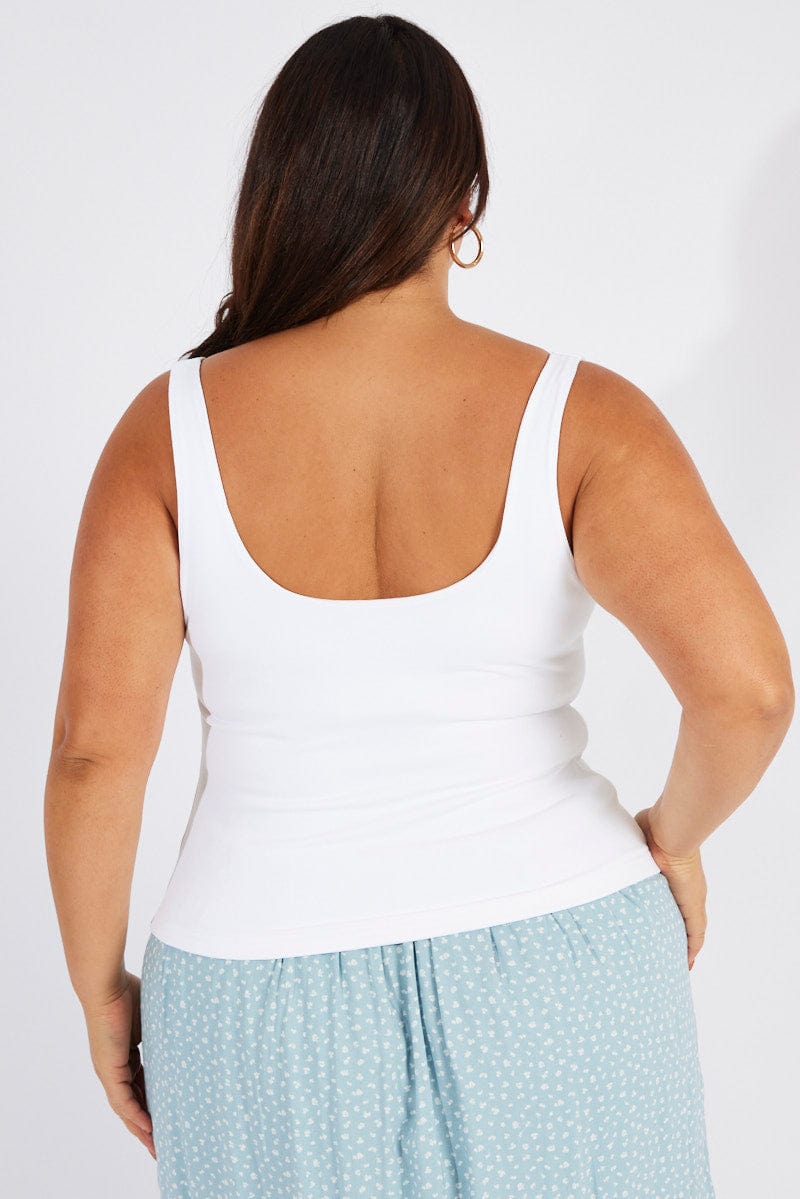 White Supersoft Top Sleeveless Sweetheart Neckline for YouandAll Fashion