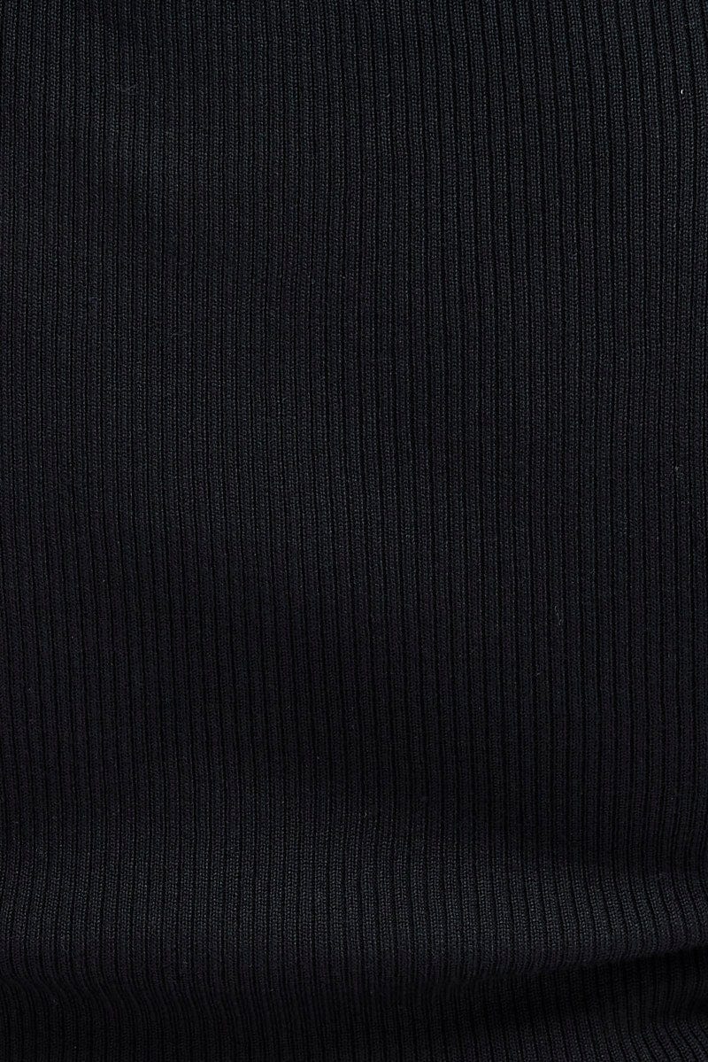 Black Knit Top Bust Cut Out Short Sleeve for YouandAll Fashion