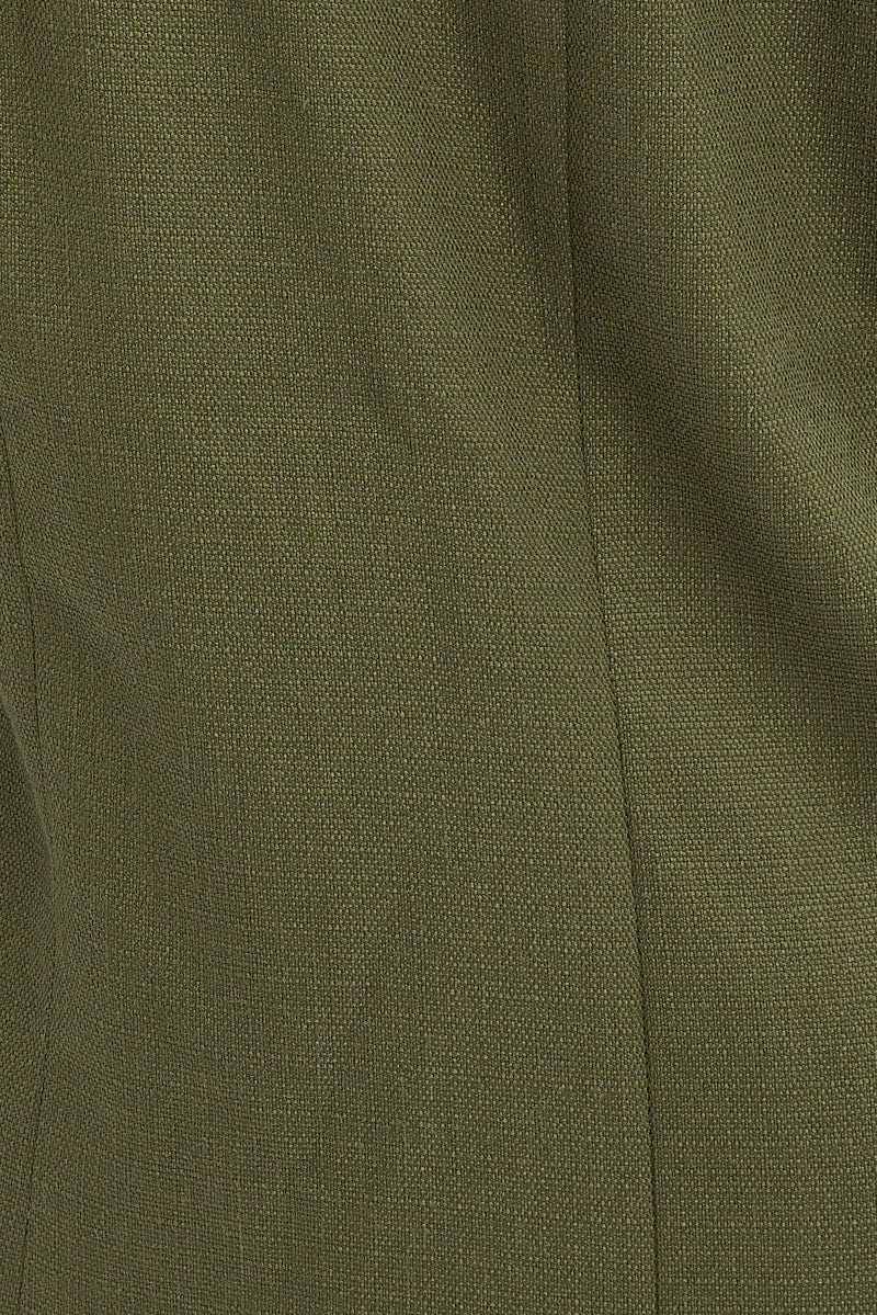 Green Military Blazer Textured Long Sleeve Fully Lined for YouandAll Fashion