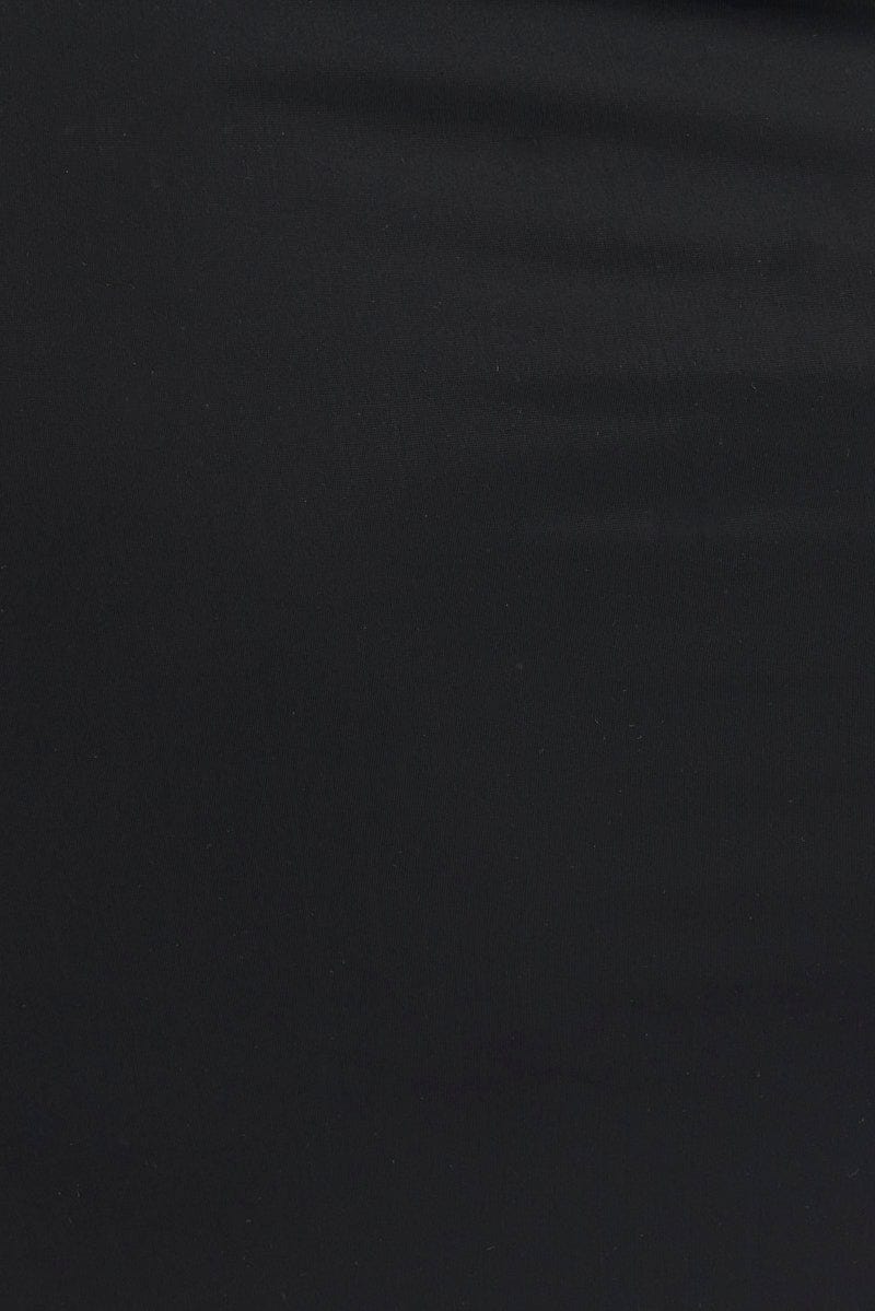 Black High Split Long Skirt Jersey for YouandAll Fashion