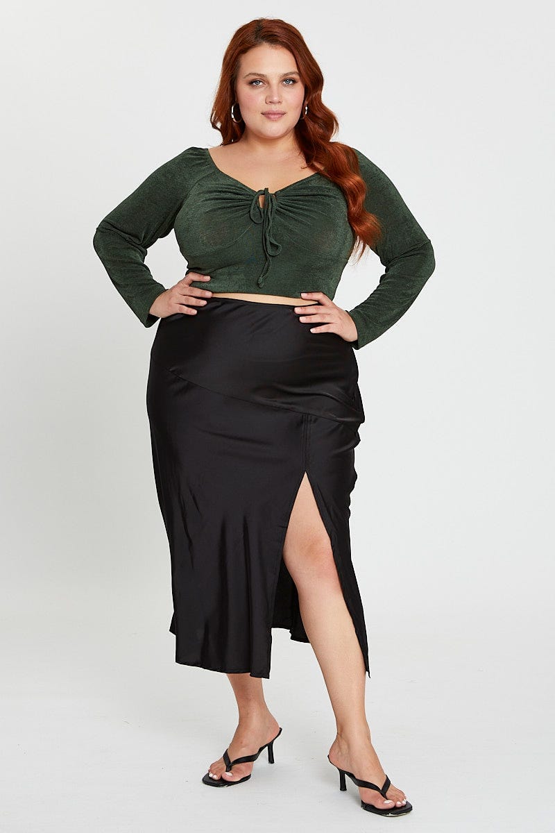 Black Midi Skirt for Women by You and All