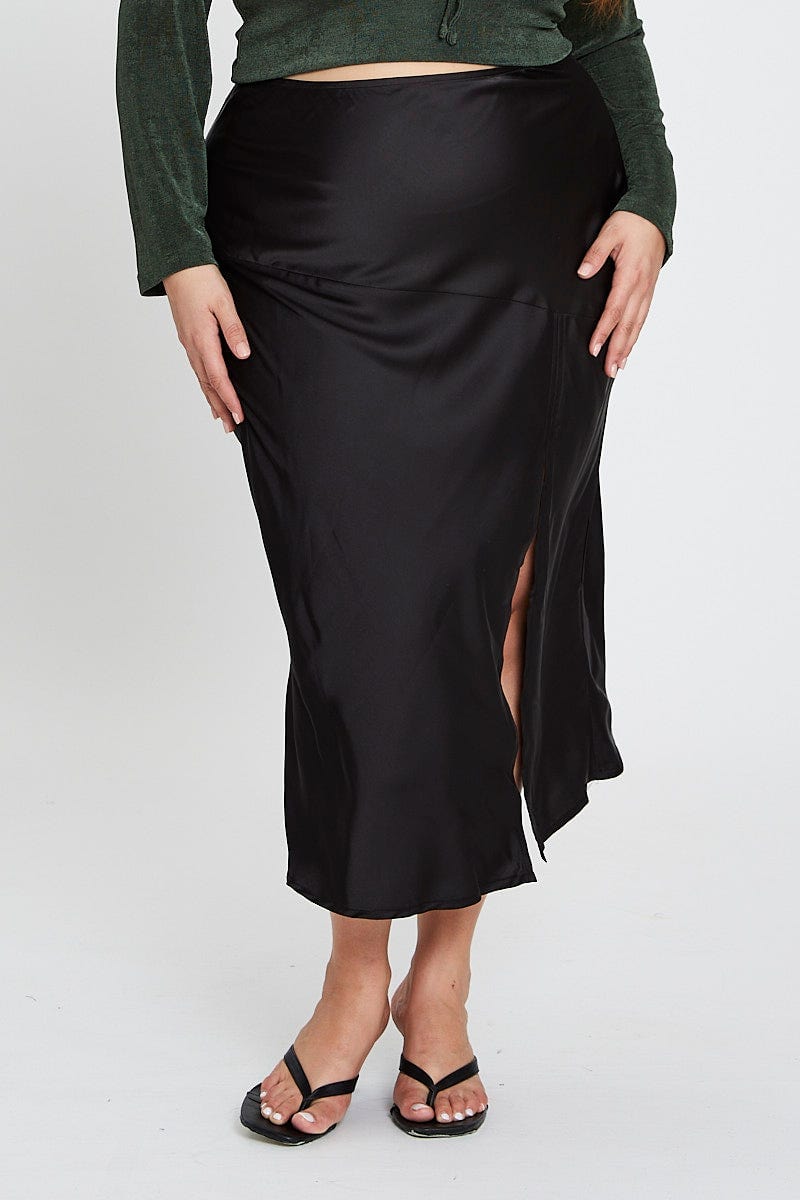 Black Midi Skirt for Women by You and All