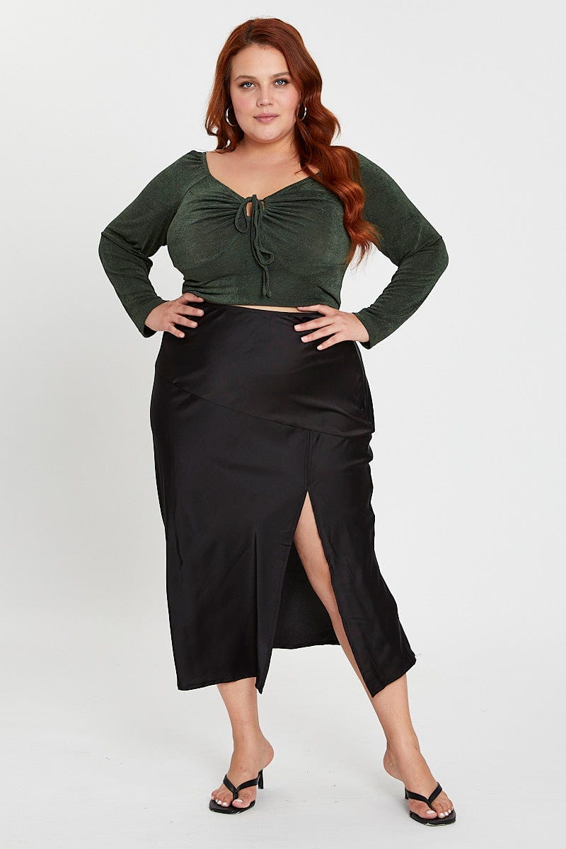 Black Midi Skirt for Women by You and All