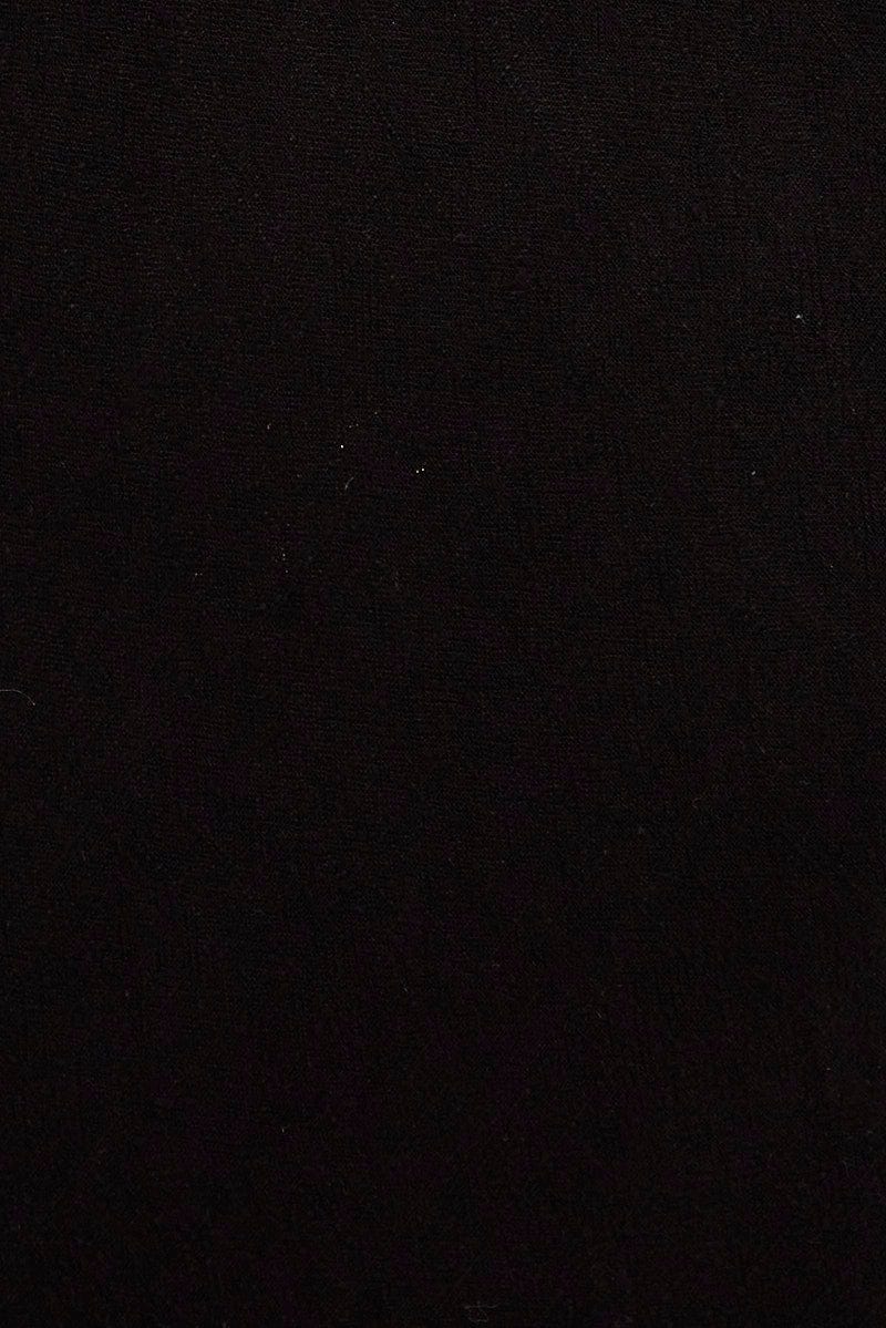 BLACK Midi Skirt Elastic Waist Split Side Linen Blend for YouandAll Fashion