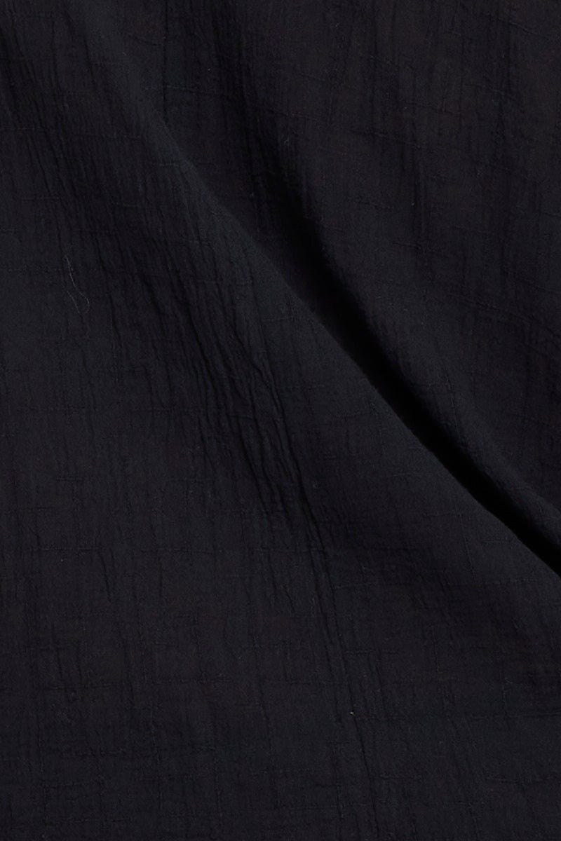 Black Textured Shirt Off  Long Sleeve for Women by You and All