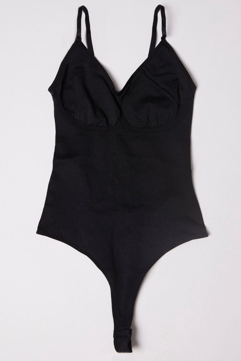 Black Seamless Backless Sculpting Bodysuit for YouandAll Fashion